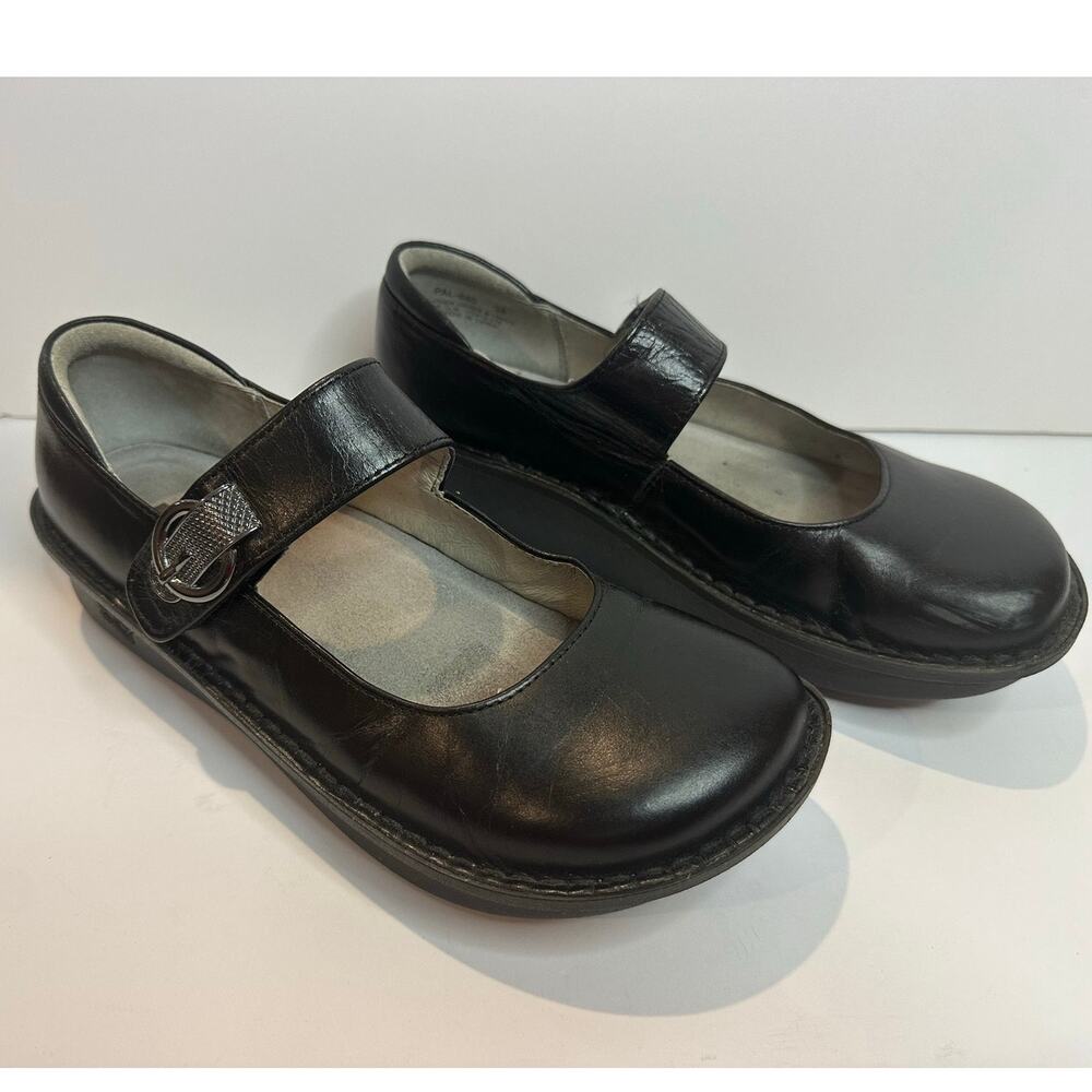 Alegria Paloma Leather Mary Jane Shoes Women’s EU 38 Black Platform Comfort Clog